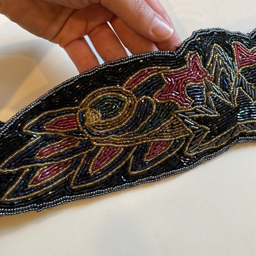 Vintage 1980s Beaded Belt Velcro Closure
